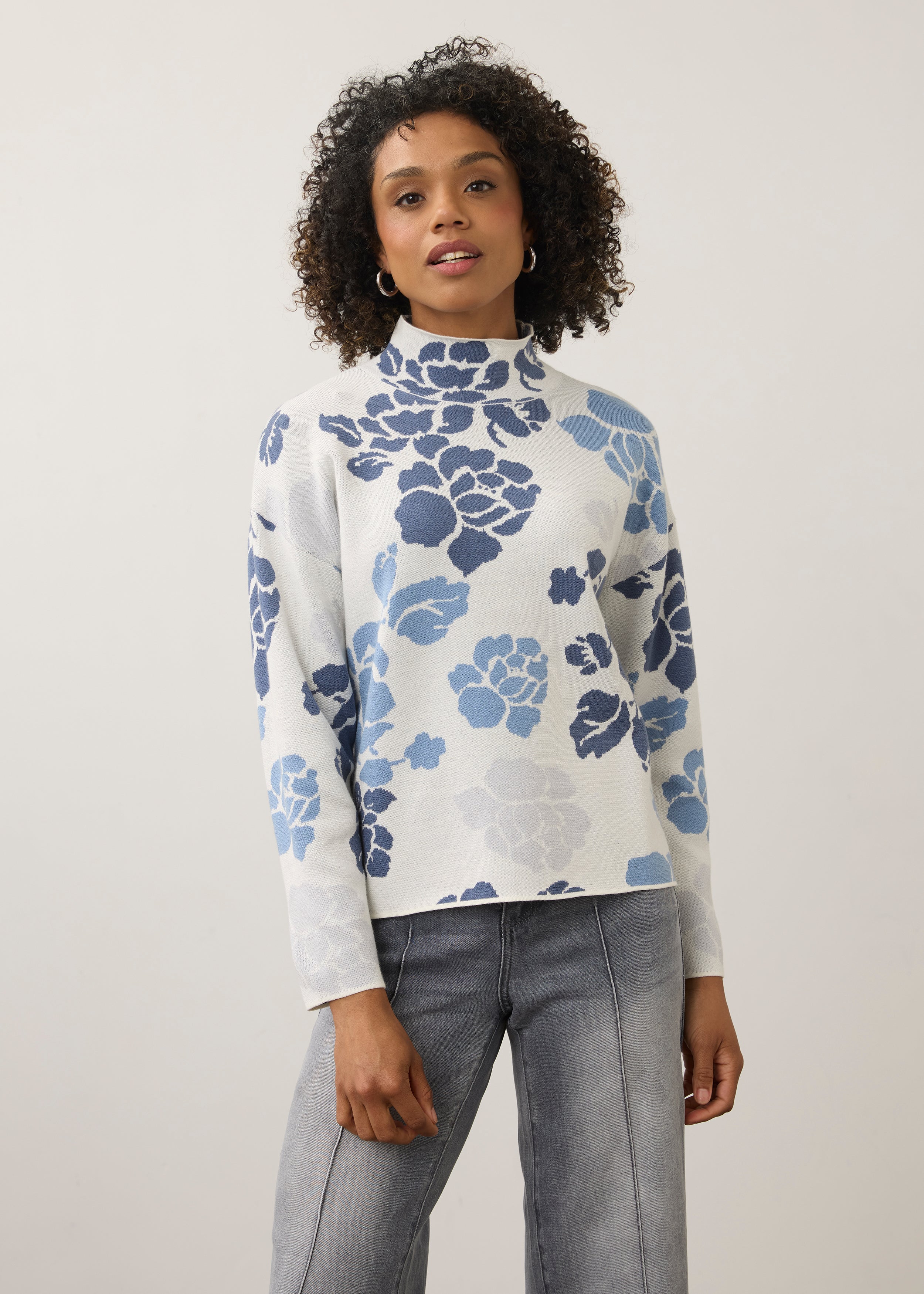 FDJ Mockneck Loose Sweater - Indigo