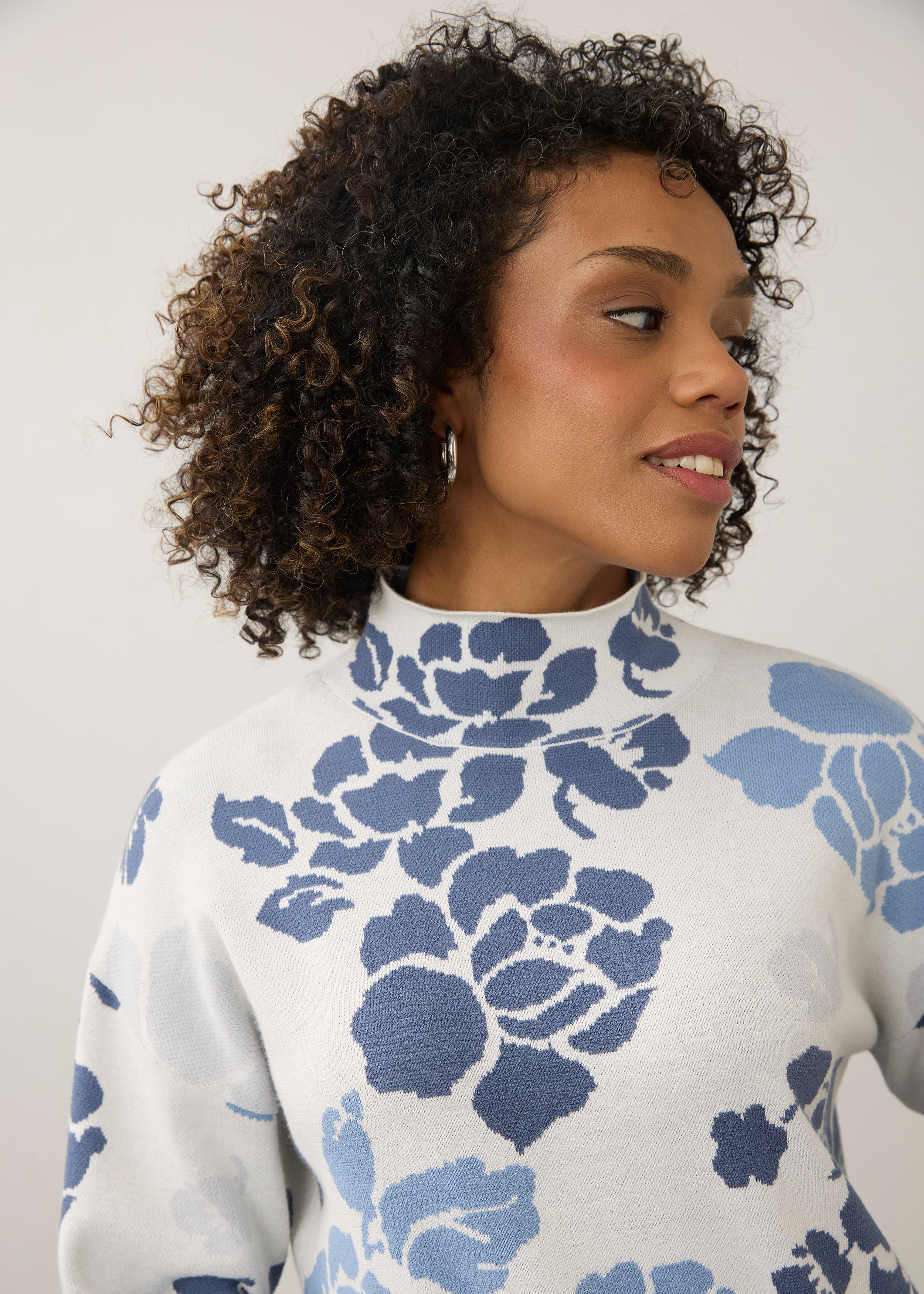 FDJ Mockneck Loose Sweater - Indigo