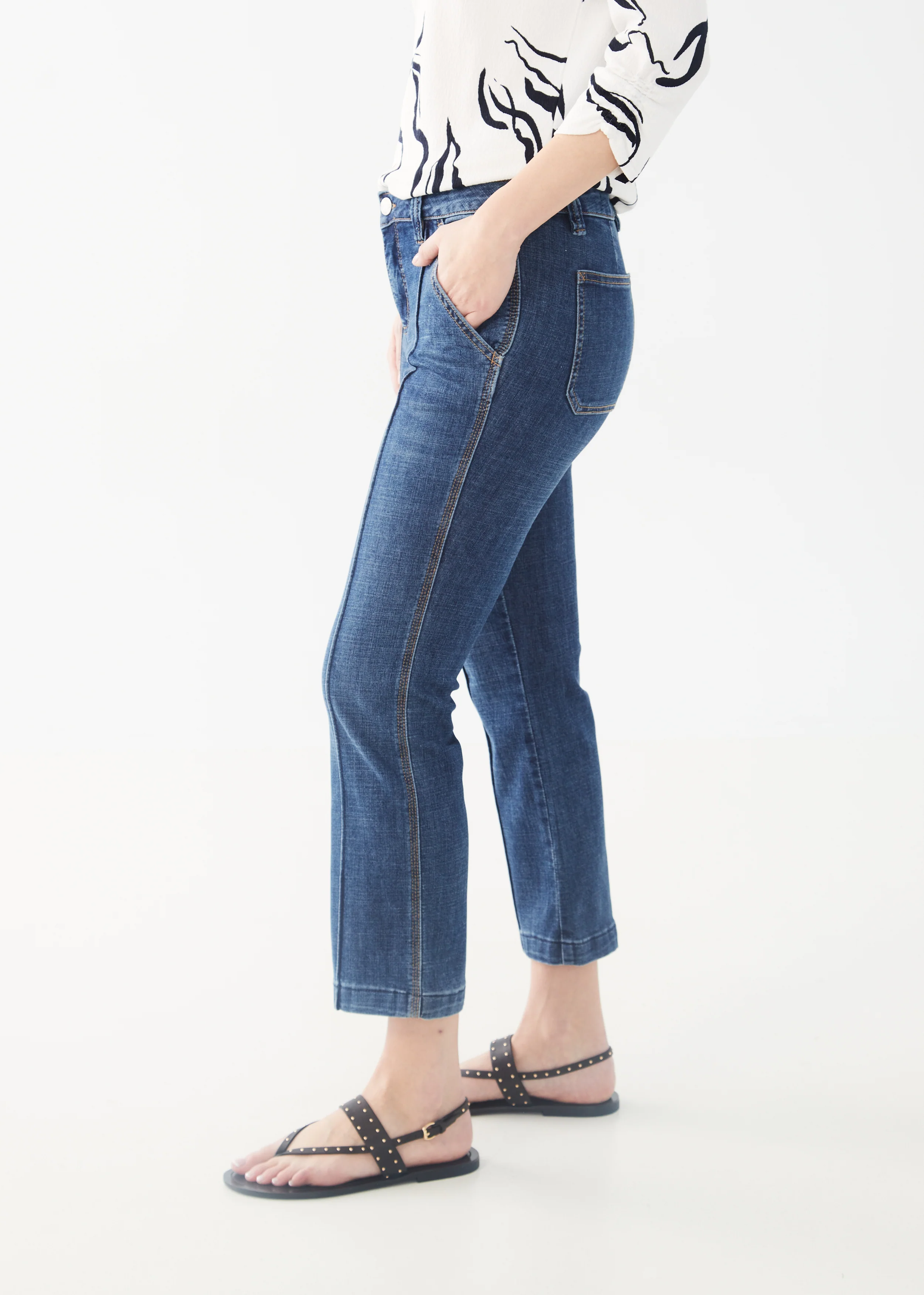 FDJ Olivia Boot Crop - Med. Dark Clothing - Bottoms - Denim - Opening by French Dressing Jeans | Grace the Boutique