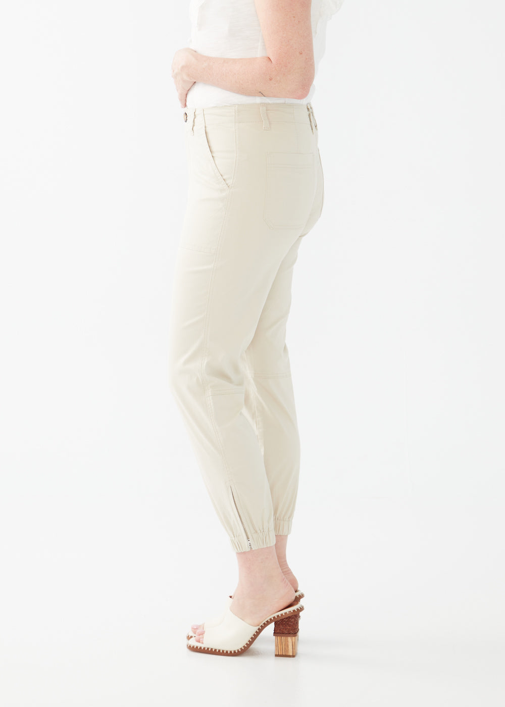 FDJ Olivia Slim Utility Pant - Oyster Clothing - Bottoms - Pants - Casual by French Dressing Jeans | Grace the Boutique