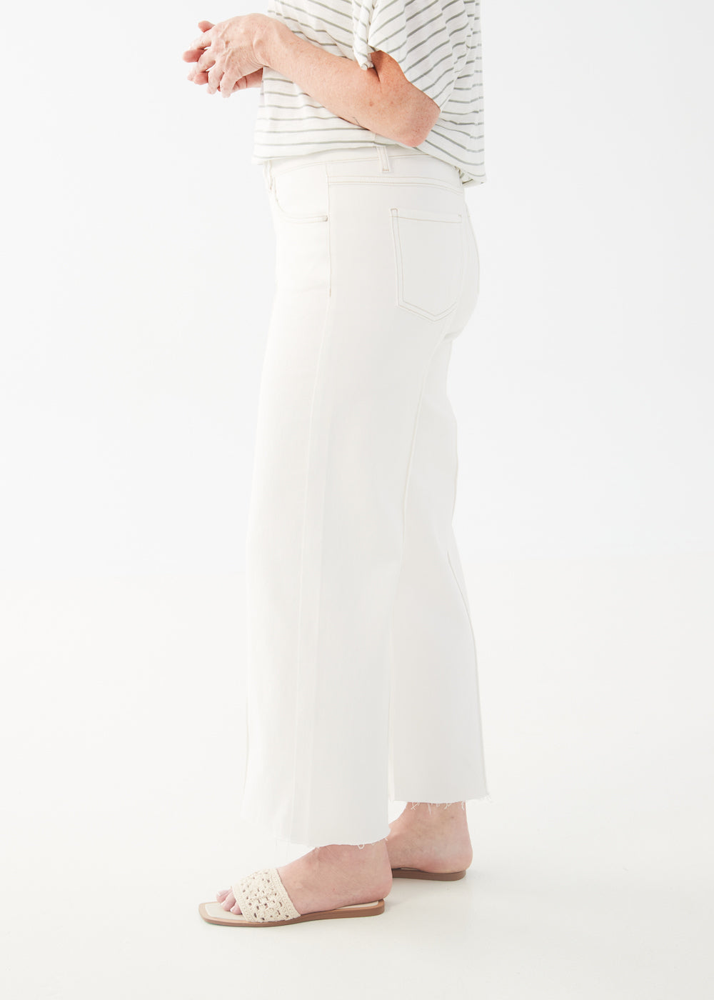 FDJ Olivia Wide Ankle - Ivory Clothing - Bottoms - Pants - Casual by French Dressing Jeans | Grace the Boutique