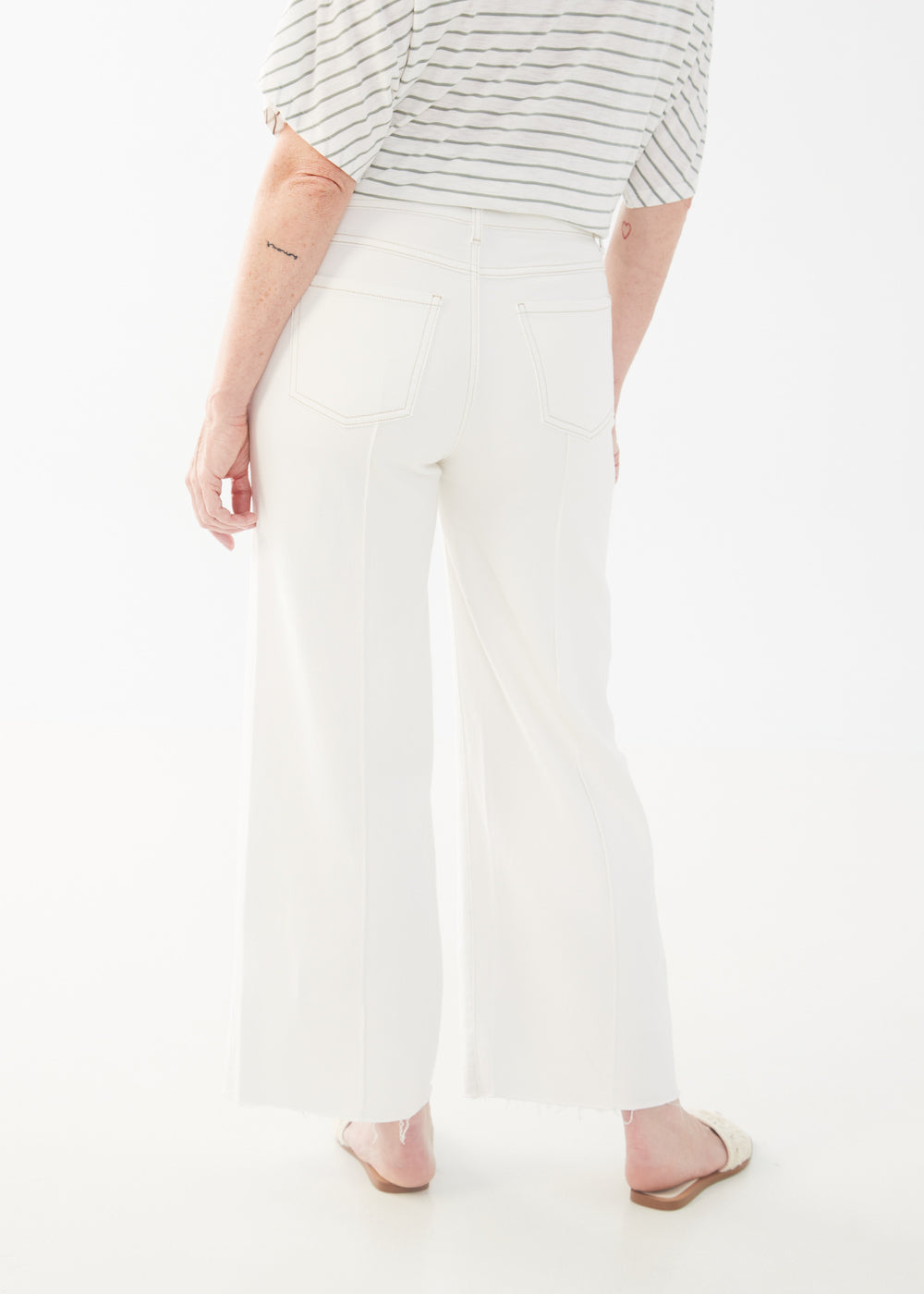 FDJ Olivia Wide Ankle - Ivory Clothing - Bottoms - Pants - Casual by French Dressing Jeans | Grace the Boutique