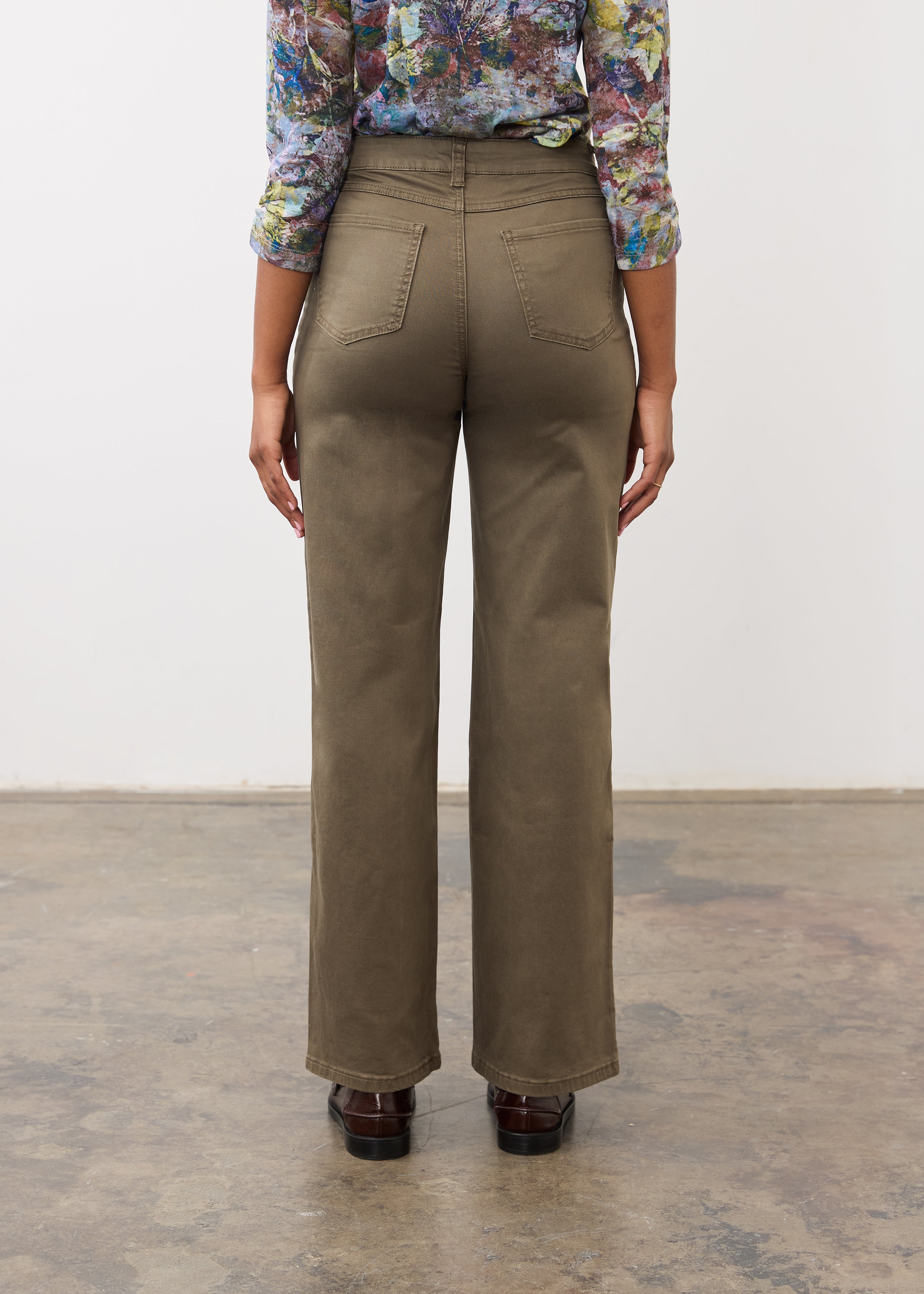 FDJ Olivia Wide Leg Double Seam Pant - Olive