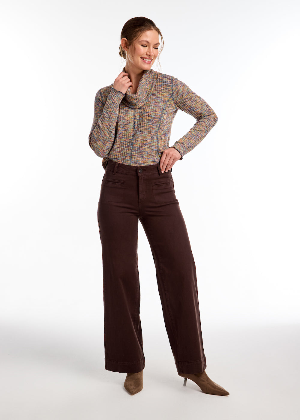 FDJ Olivia Wide Leg - Rich Brown Clothing - Bottoms - Pants - Casual by French Dressing Jeans | Grace the Boutique