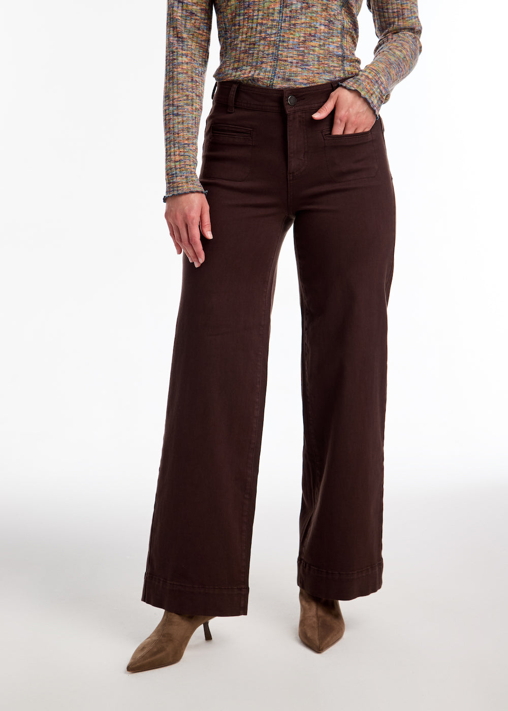 FDJ Olivia Wide Leg - Rich Brown Clothing - Bottoms - Pants - Casual by French Dressing Jeans | Grace the Boutique