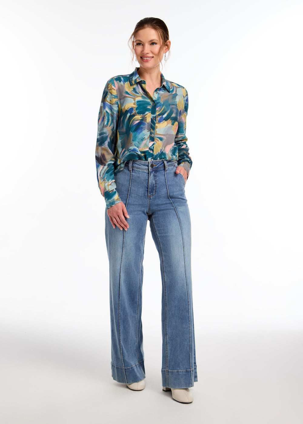 FDJ Olivia Wide Leg Trouser - Medium Clothing - Bottoms - Denim - Opening by French Dressing Jeans | Grace the Boutique