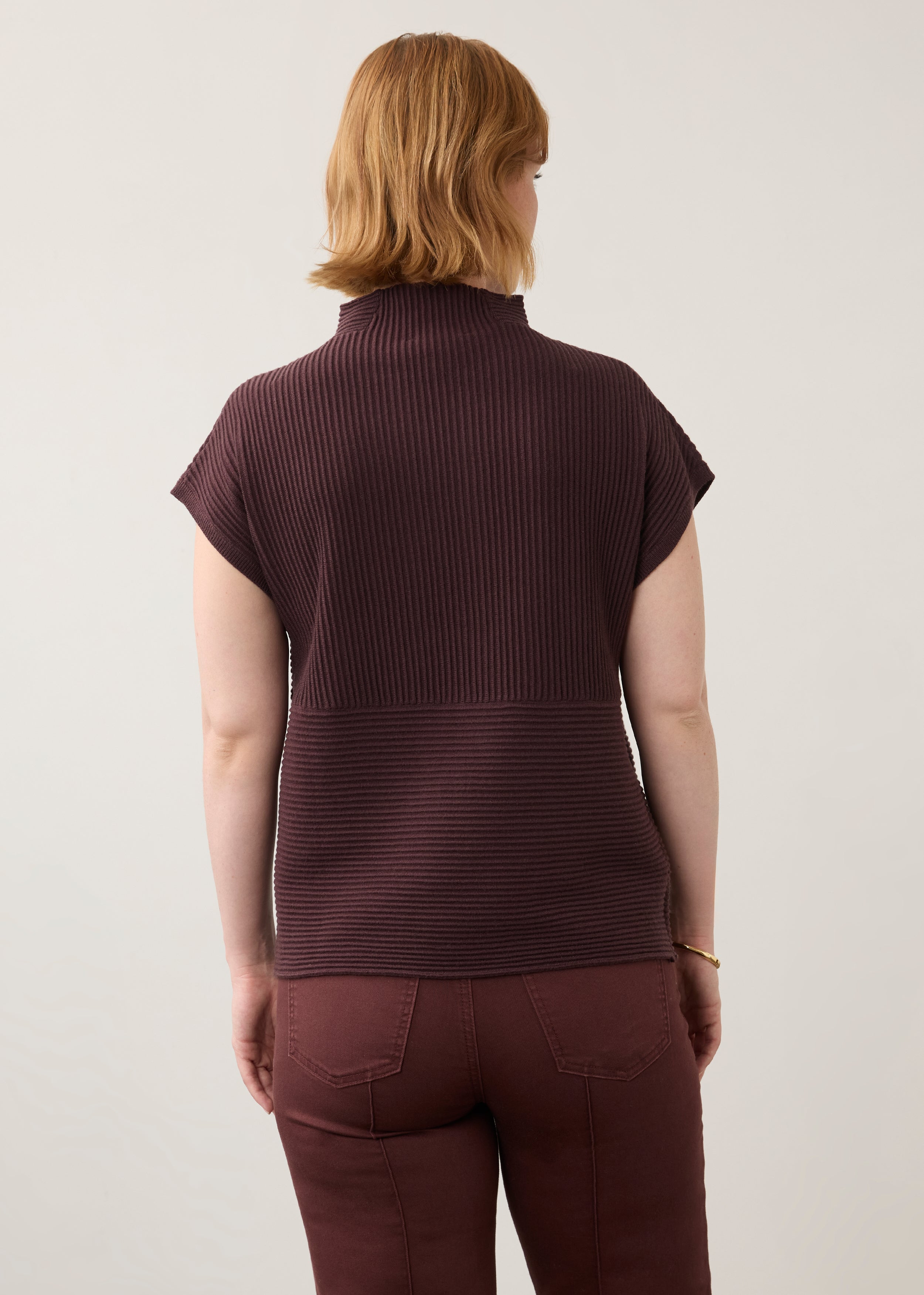 FDJ Ottoman Cap Sleeve Sweater - Fig