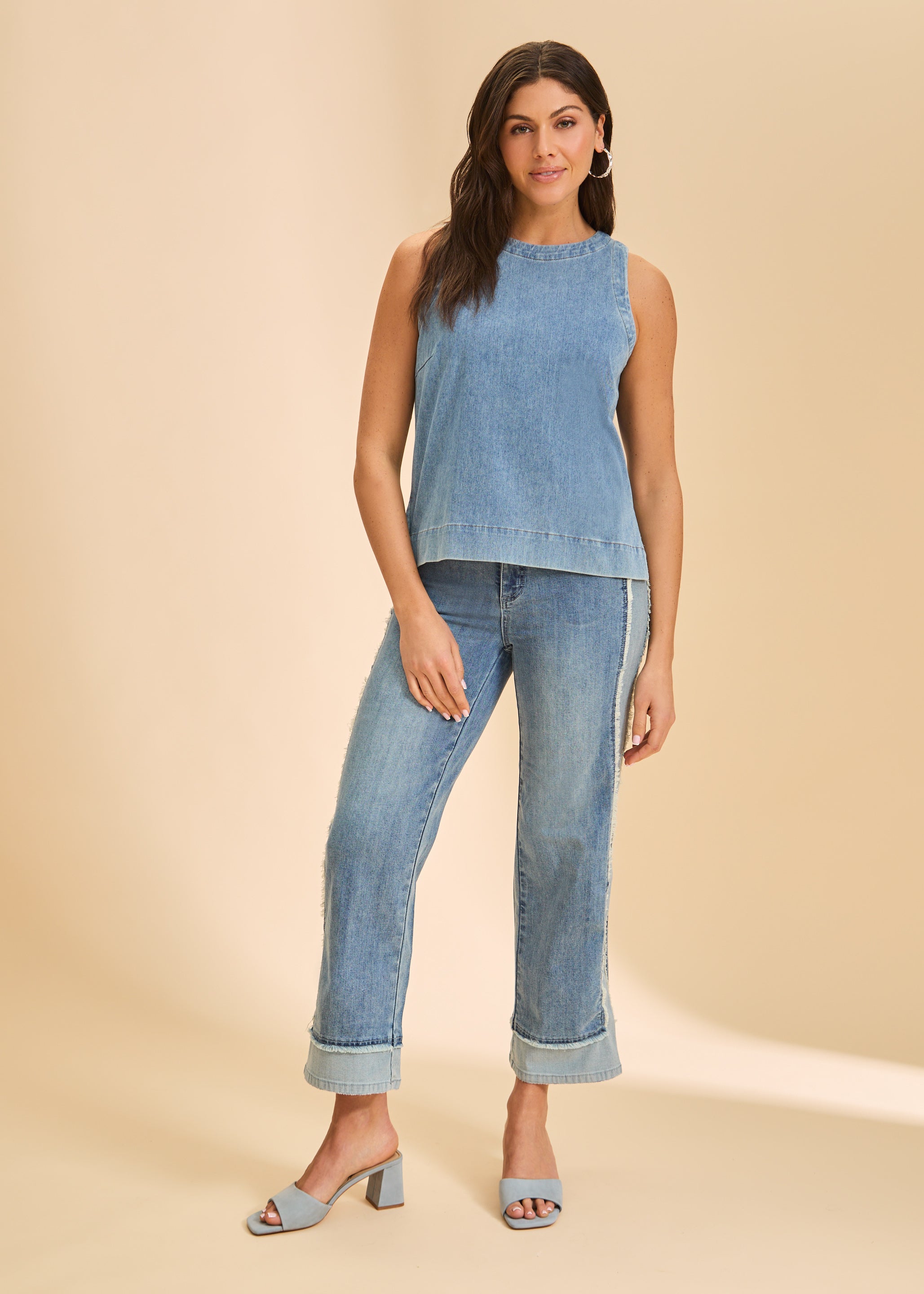 FDJ Sleeveless Knit Denim Top - Light