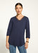 FDJ V-Neck Top - Navy Clothing - Tops - Shirts - LS Knits by French Dressing Jeans | Grace the Boutique