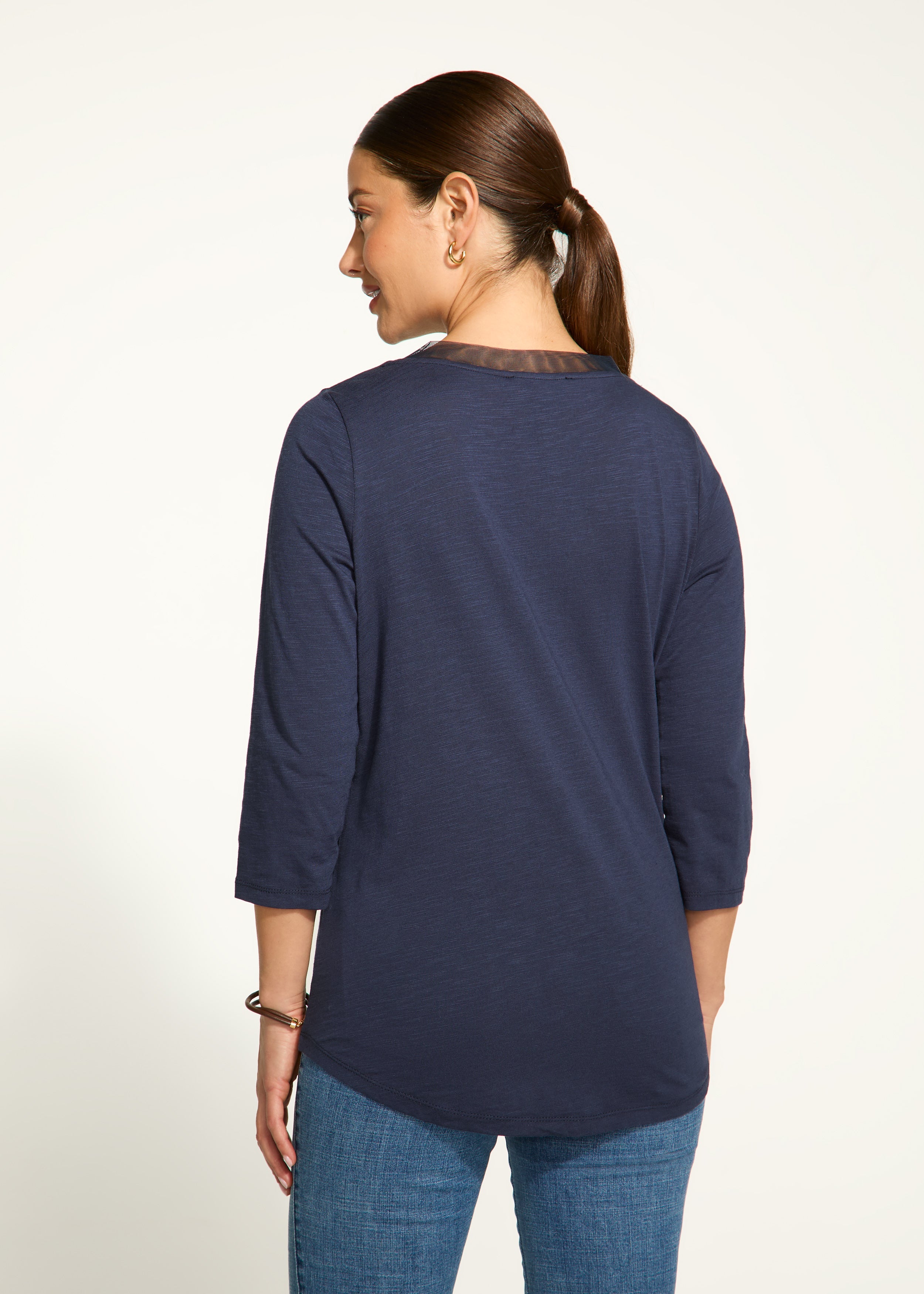 FDJ V-Neck Top - Navy Clothing - Tops - Shirts - LS Knits by French Dressing Jeans | Grace the Boutique