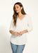 FDJ V-Neck Top - White Clothing - Tops - Shirts - LS Knits by French Dressing Jeans | Grace the Boutique