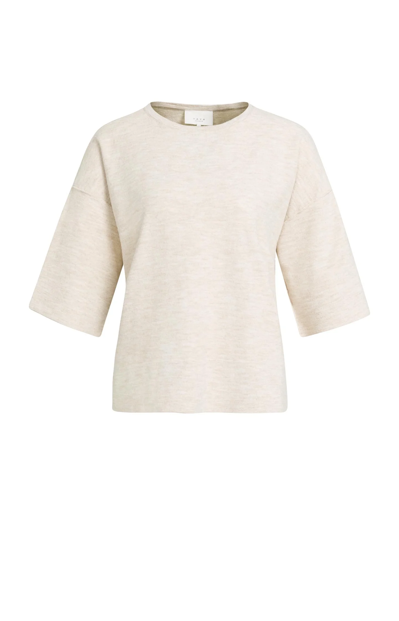 Yaya Oversized Knitted Tee - Peach Melange
