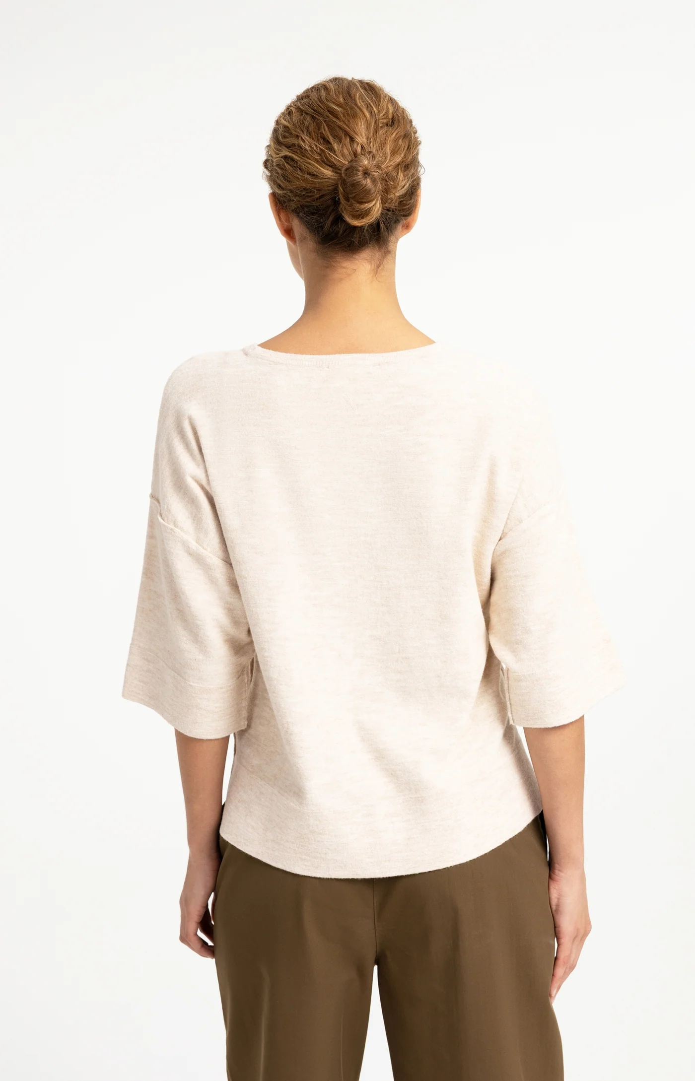 Yaya Oversized Knitted Tee - Peach Melange