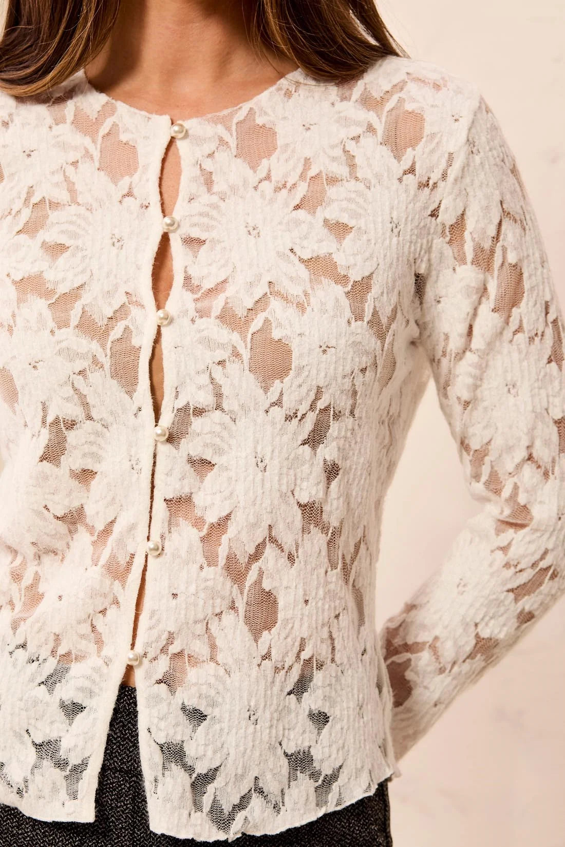 Tribal Lace Cardi - Cream