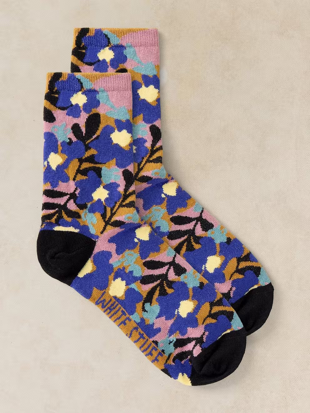 White Stuff All Over Floral Ankle Sock - Blue Multi
