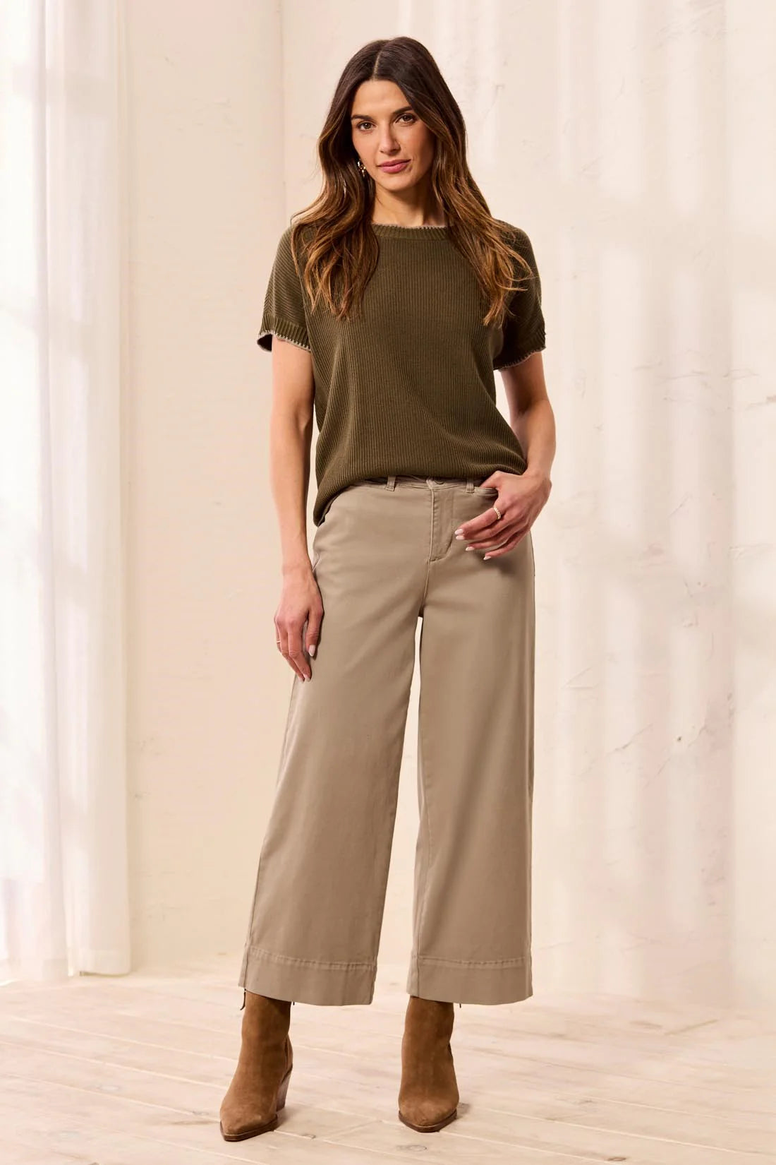 Tribal High Rise Cropped Palazzo Pant - Fossil