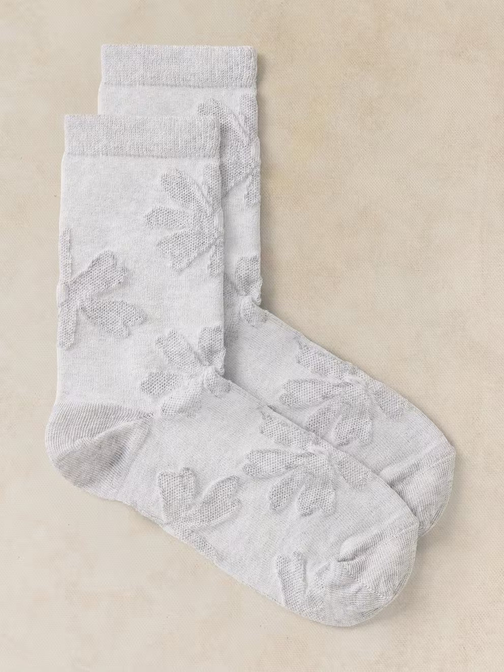 White Stuff Floral Texture Ankle Sock - Grey Multi