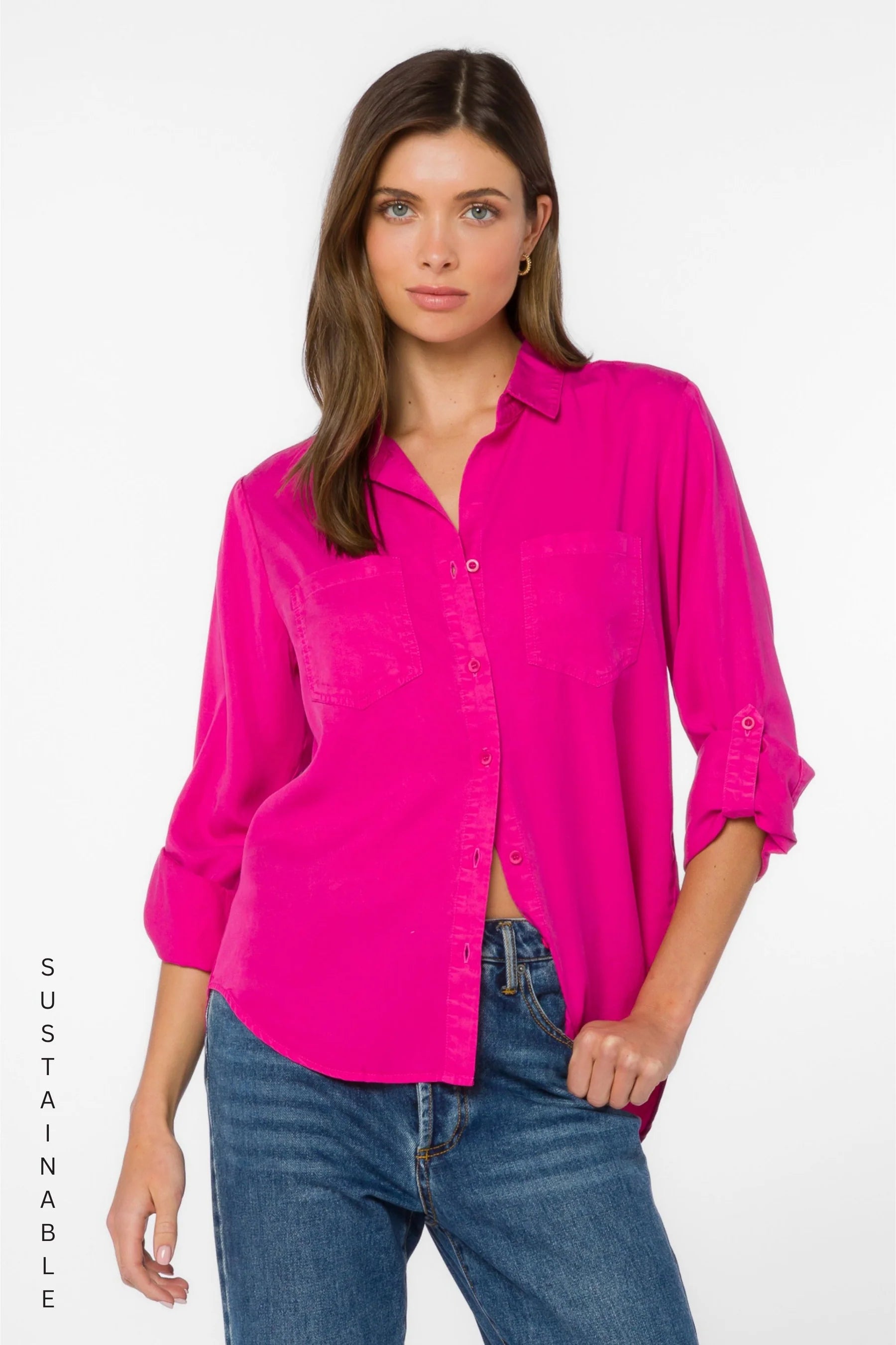Velvet Heart Sirena Shirt - Fuchsia