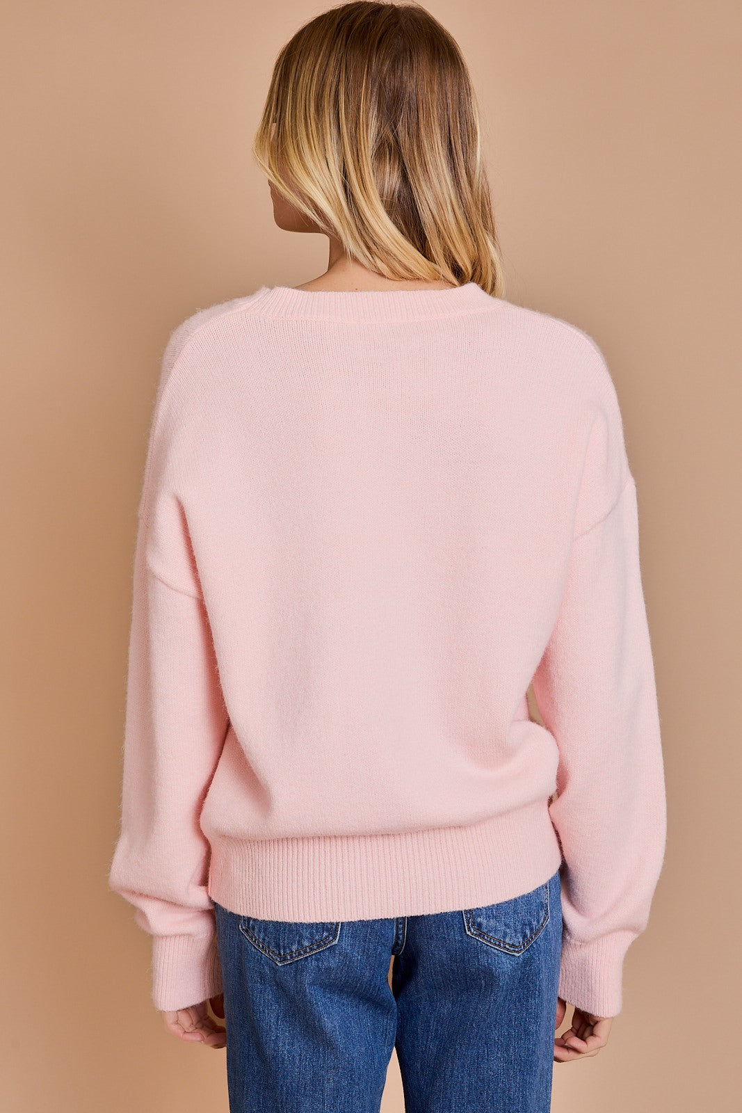 Gilli “Merry” Sweater - Blush-Red Clothing - Tops - Sweaters - Pullovers by Gilli | Grace the Boutique