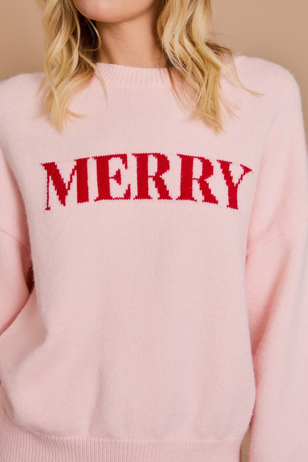 Gilli “Merry” Sweater - Blush-Red Clothing - Tops - Sweaters - Pullovers by Gilli | Grace the Boutique