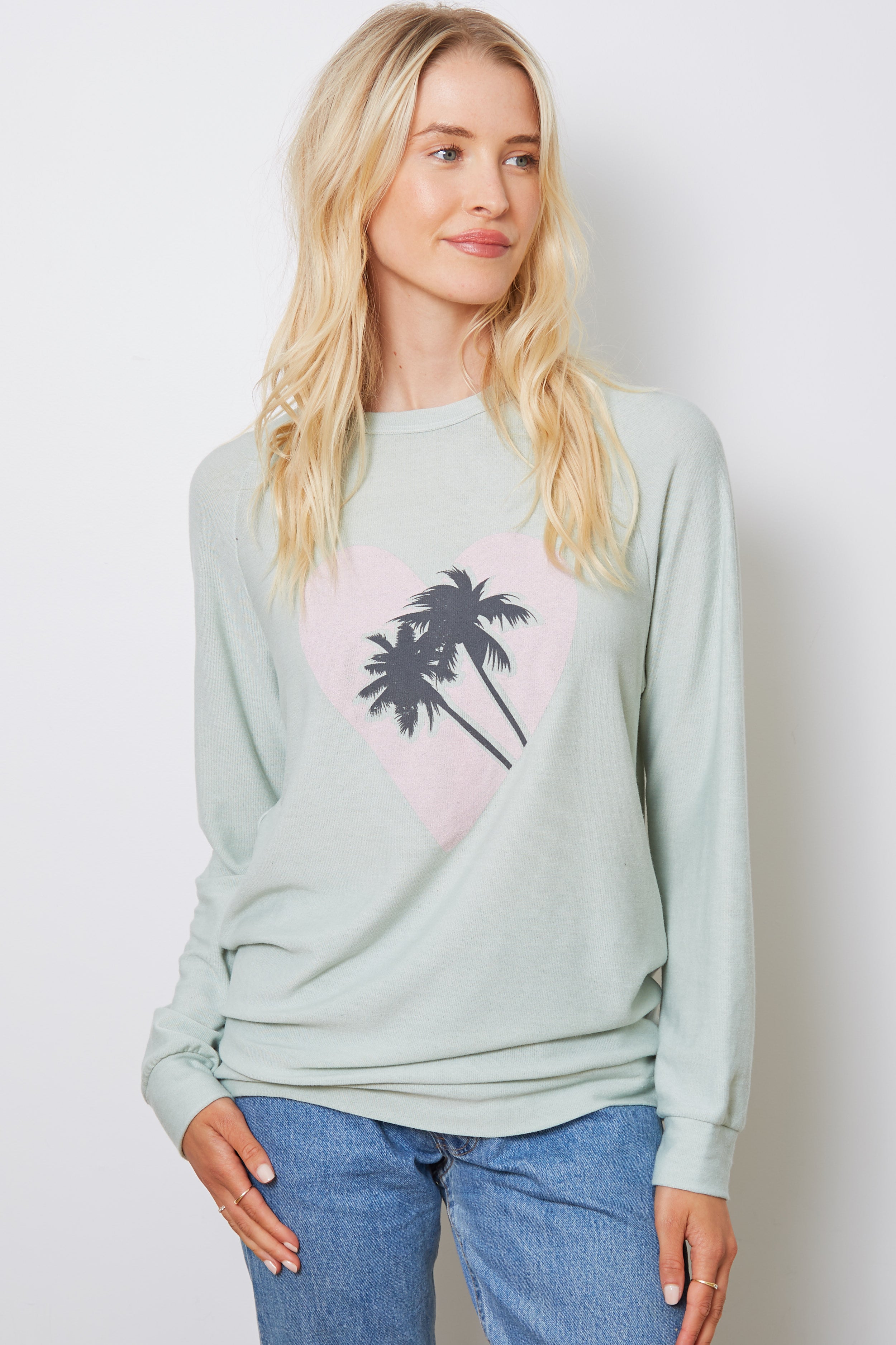 Good hYOUman Palm Heart Sweater - Pistachio Clothing - Tops - Shirts - LS Knits by Good hYOUman | Grace the Boutique