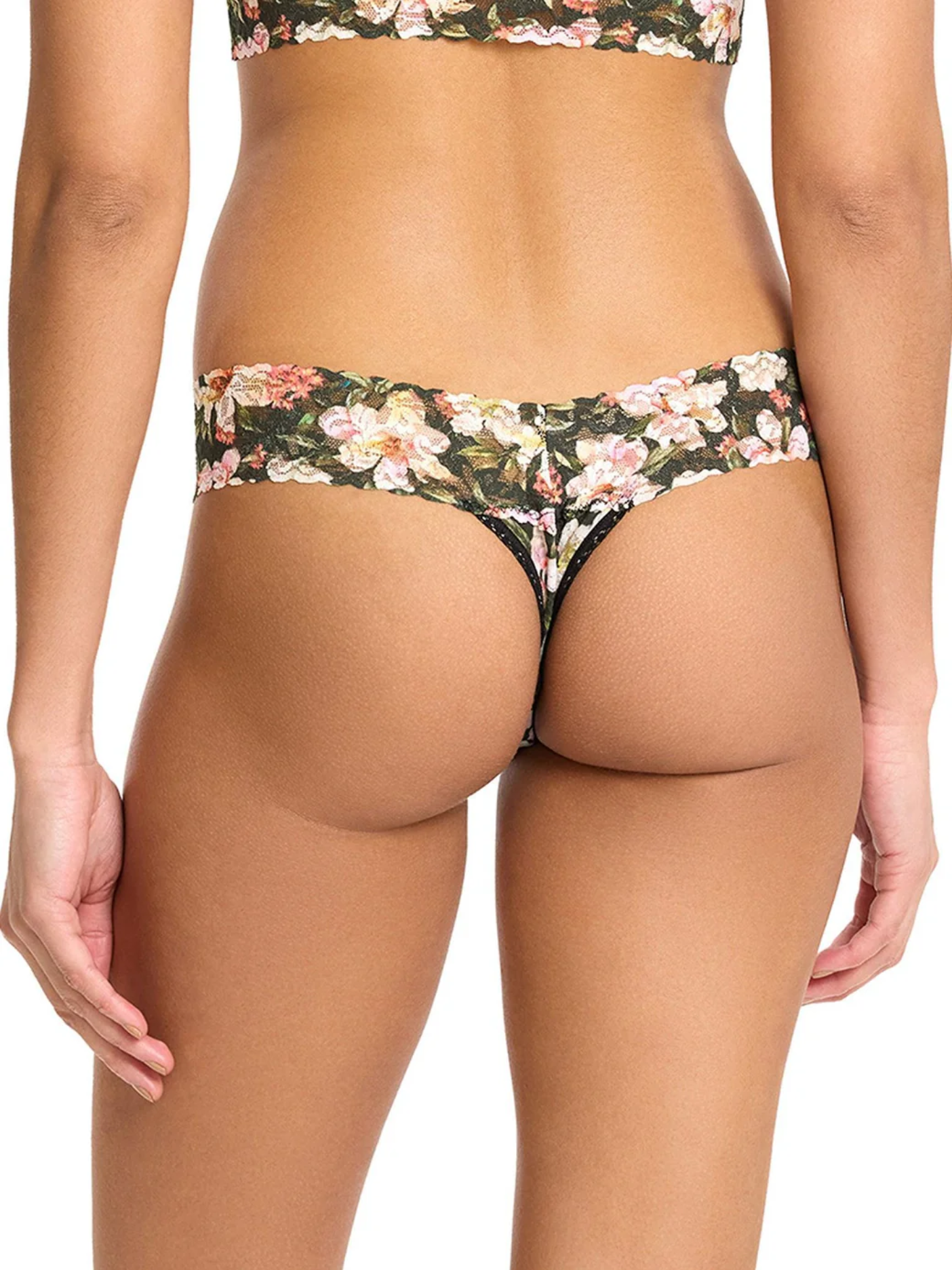 Hanky Panky Low Rise Print Thong - Dark Room Blooms