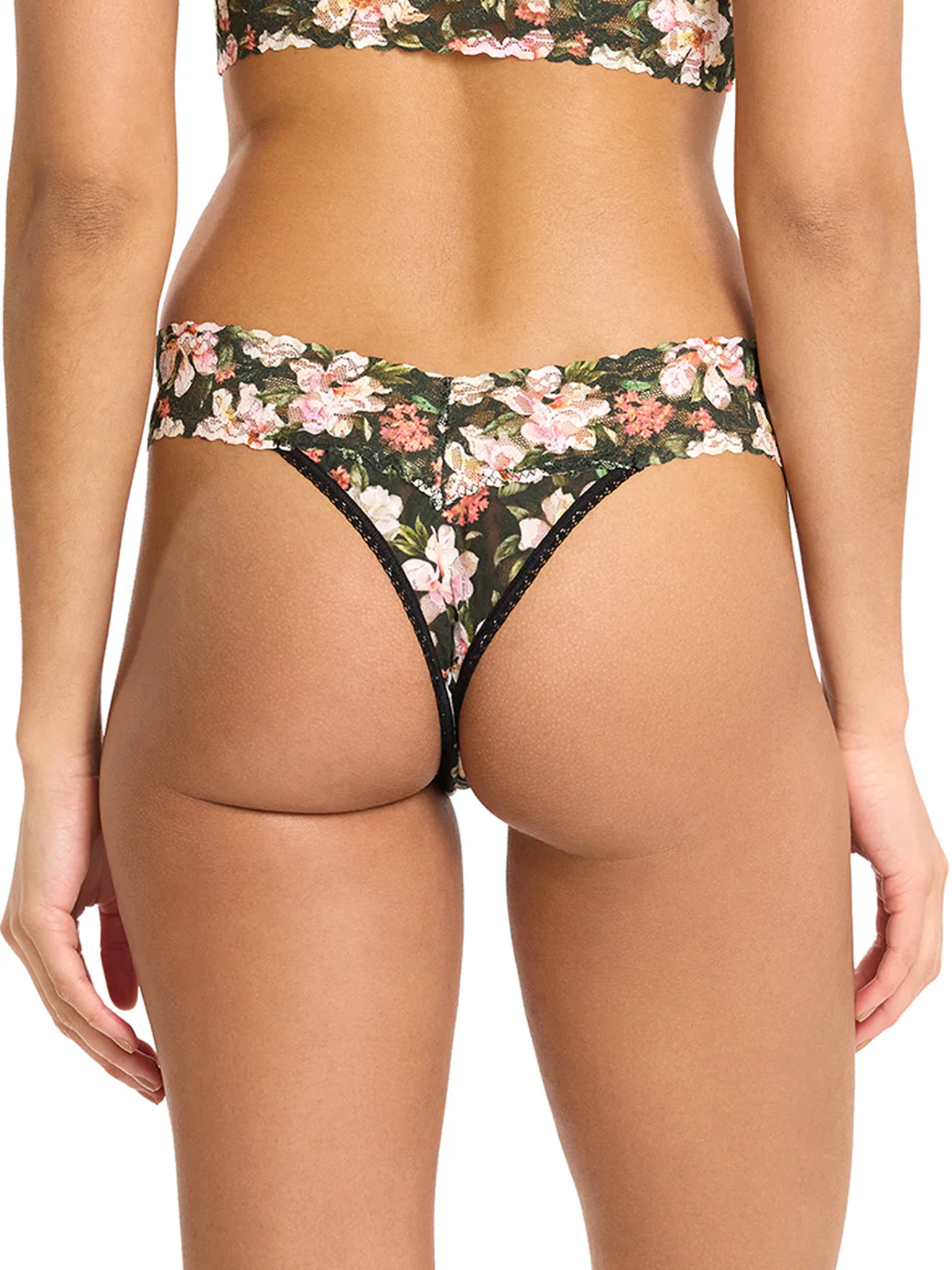 Hanky Panky Original Rise Print Thong - Dark Room Blooms
