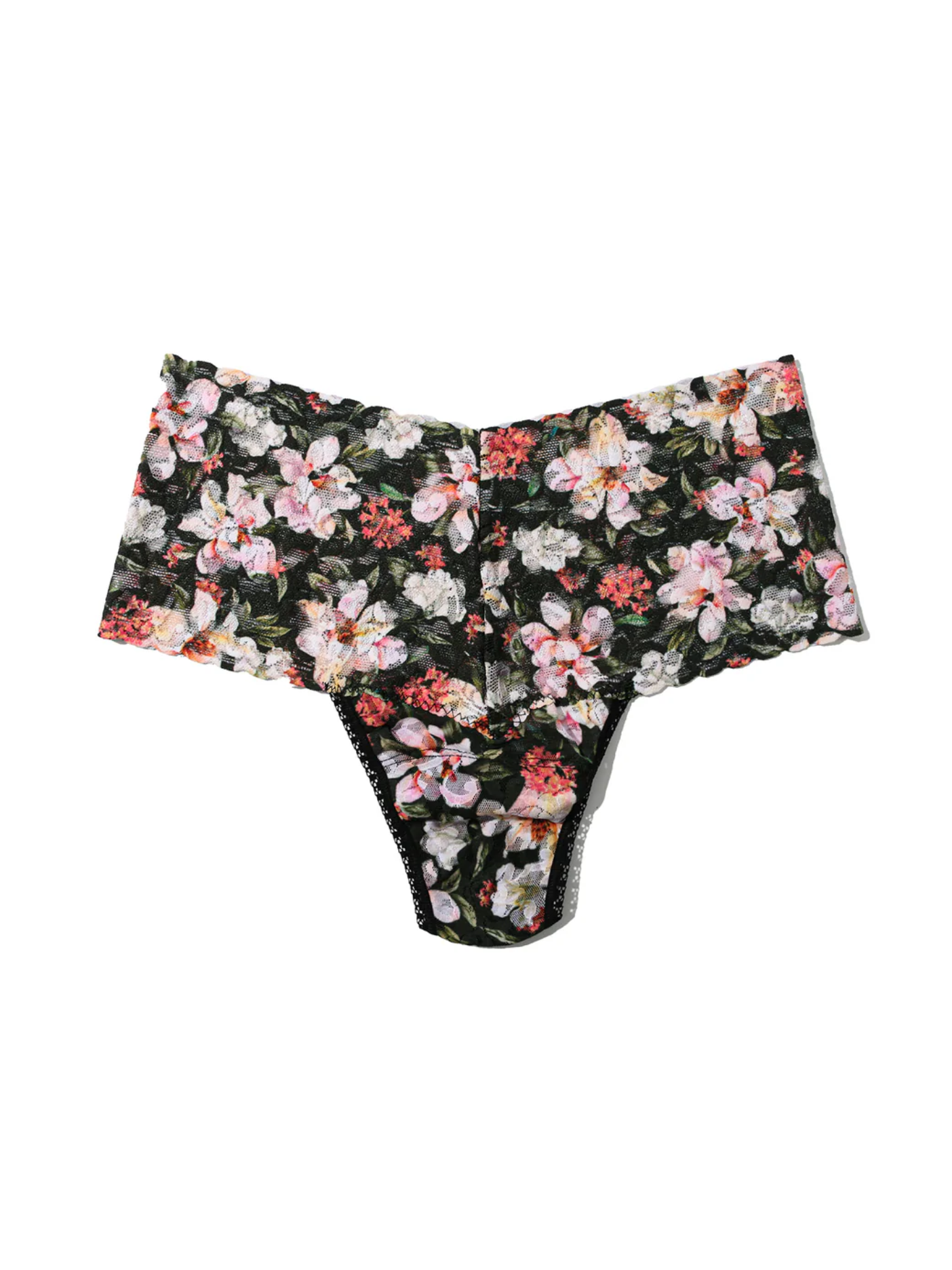 Hanky Panky Printed Retro Thong - Dark Room Blooms