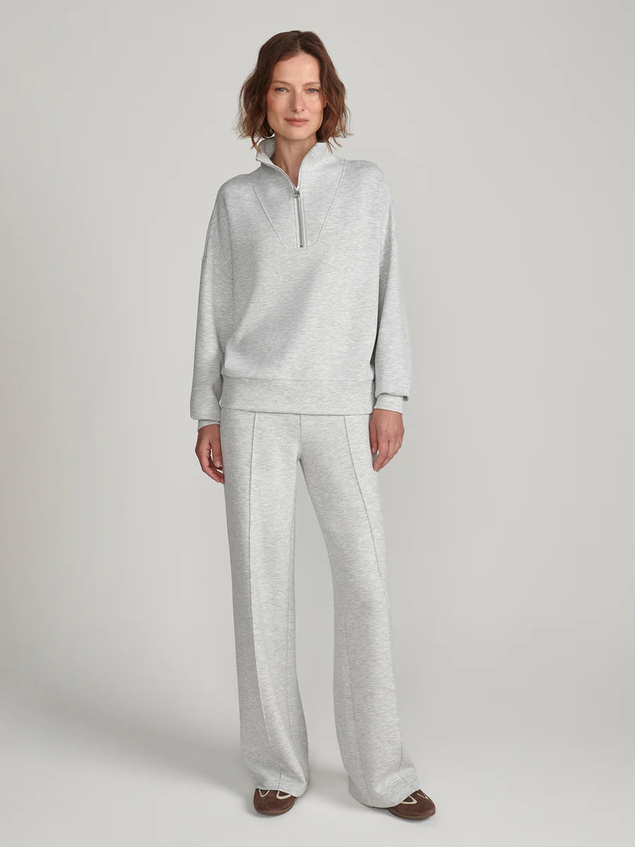 Varley Hawley Half Zip - Light Grey Marl