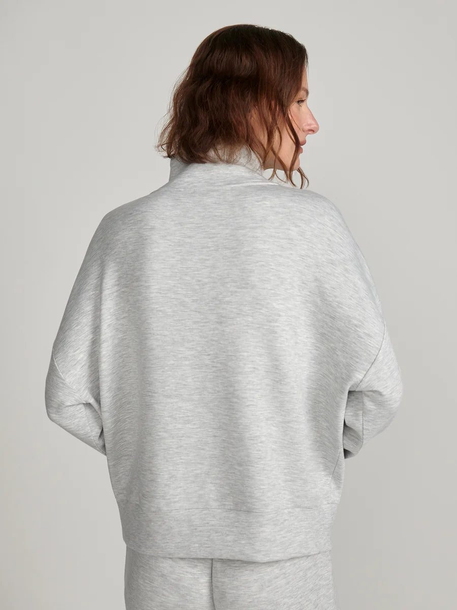 Varley Hawley Half Zip - Light Grey Marl