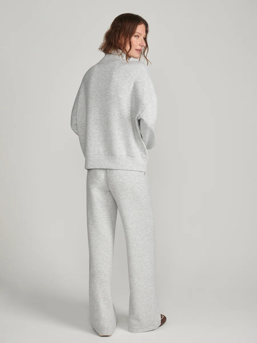 Varley Hawley Half Zip - Light Grey Marl