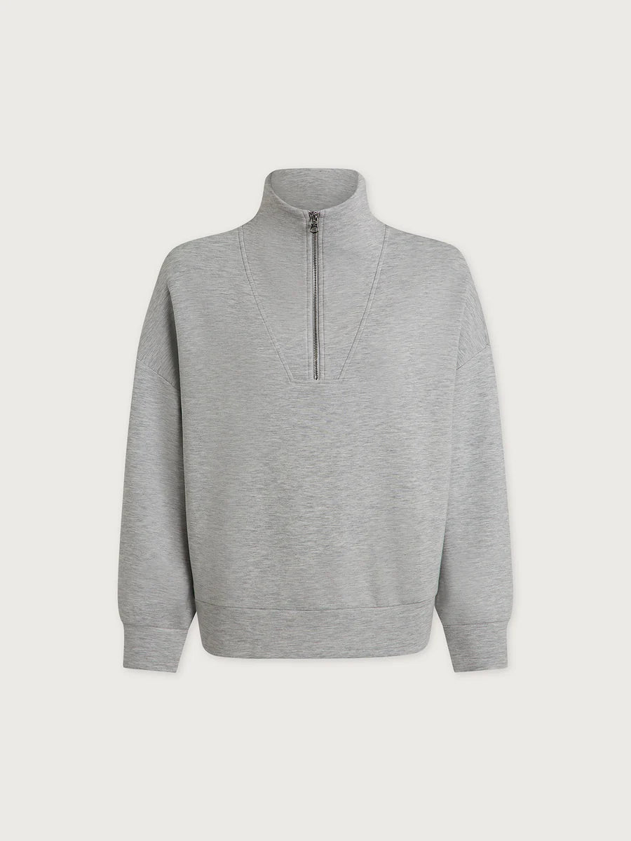 Varley Hawley Half Zip - Light Grey Marl