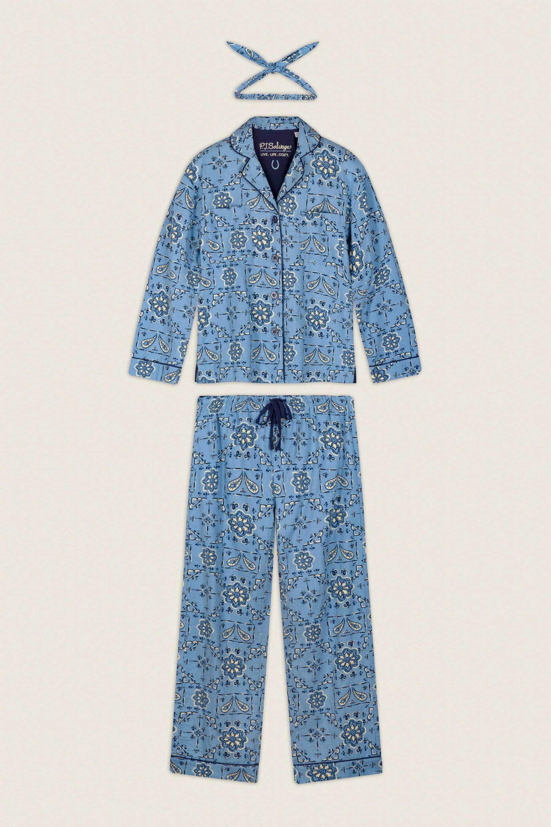 PJ Salvage Flannel PJ Set - Howdy Chambray