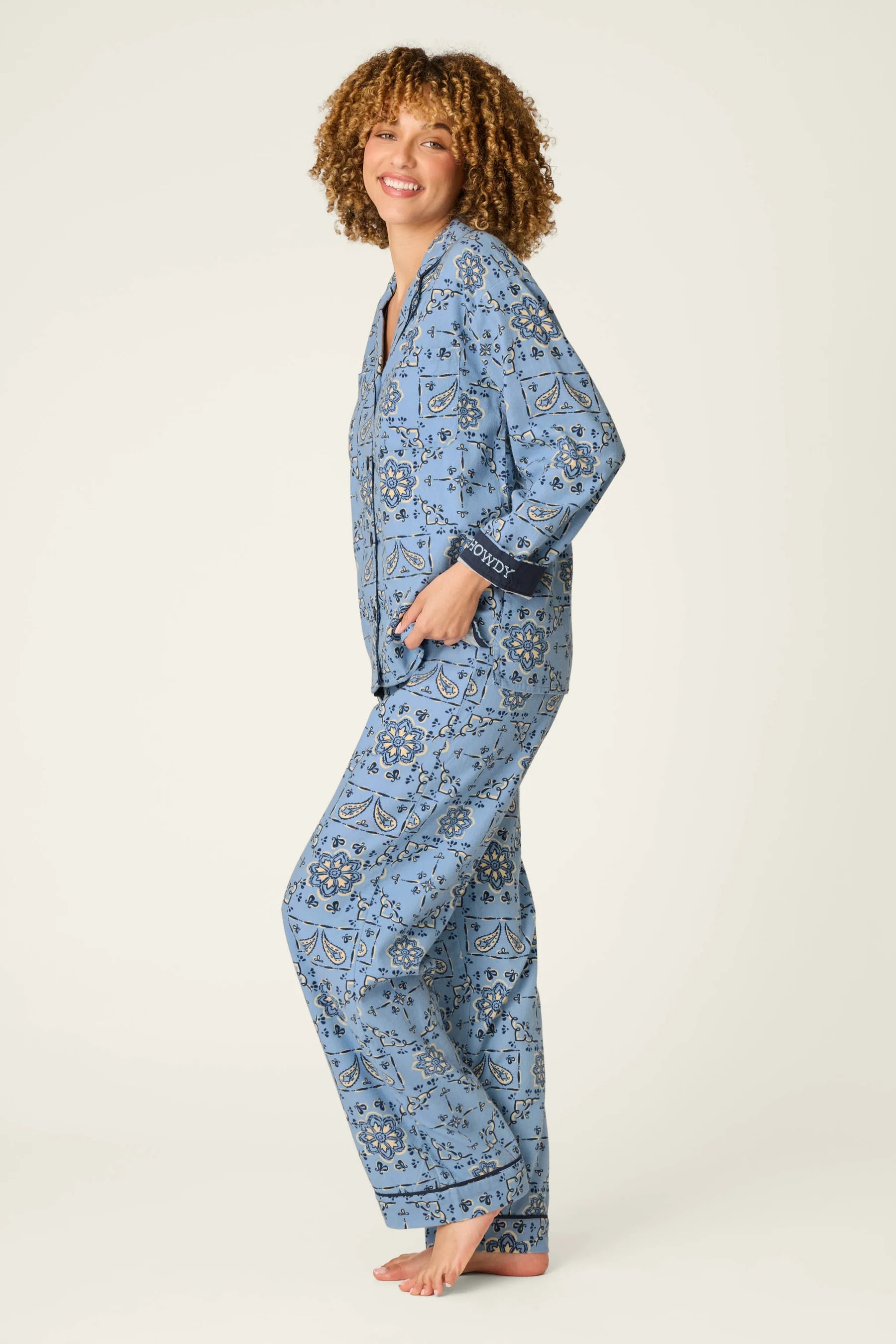 PJ Salvage Flannel PJ Set - Howdy Chambray