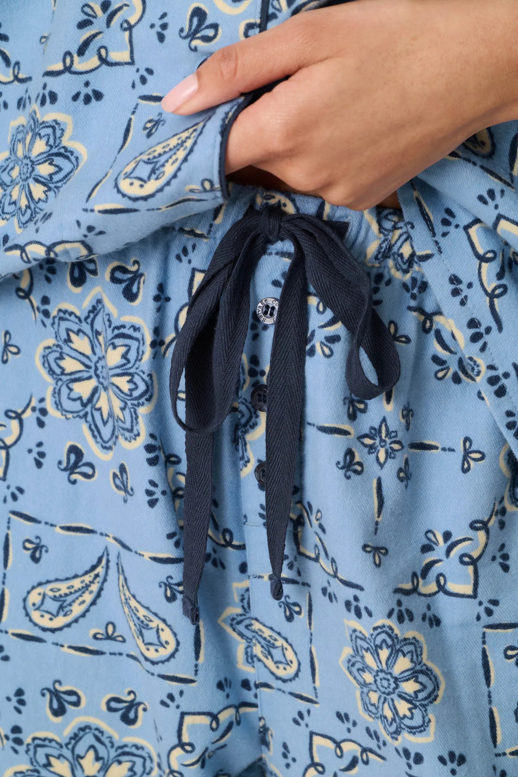 PJ Salvage Flannel PJ Set - Howdy Chambray