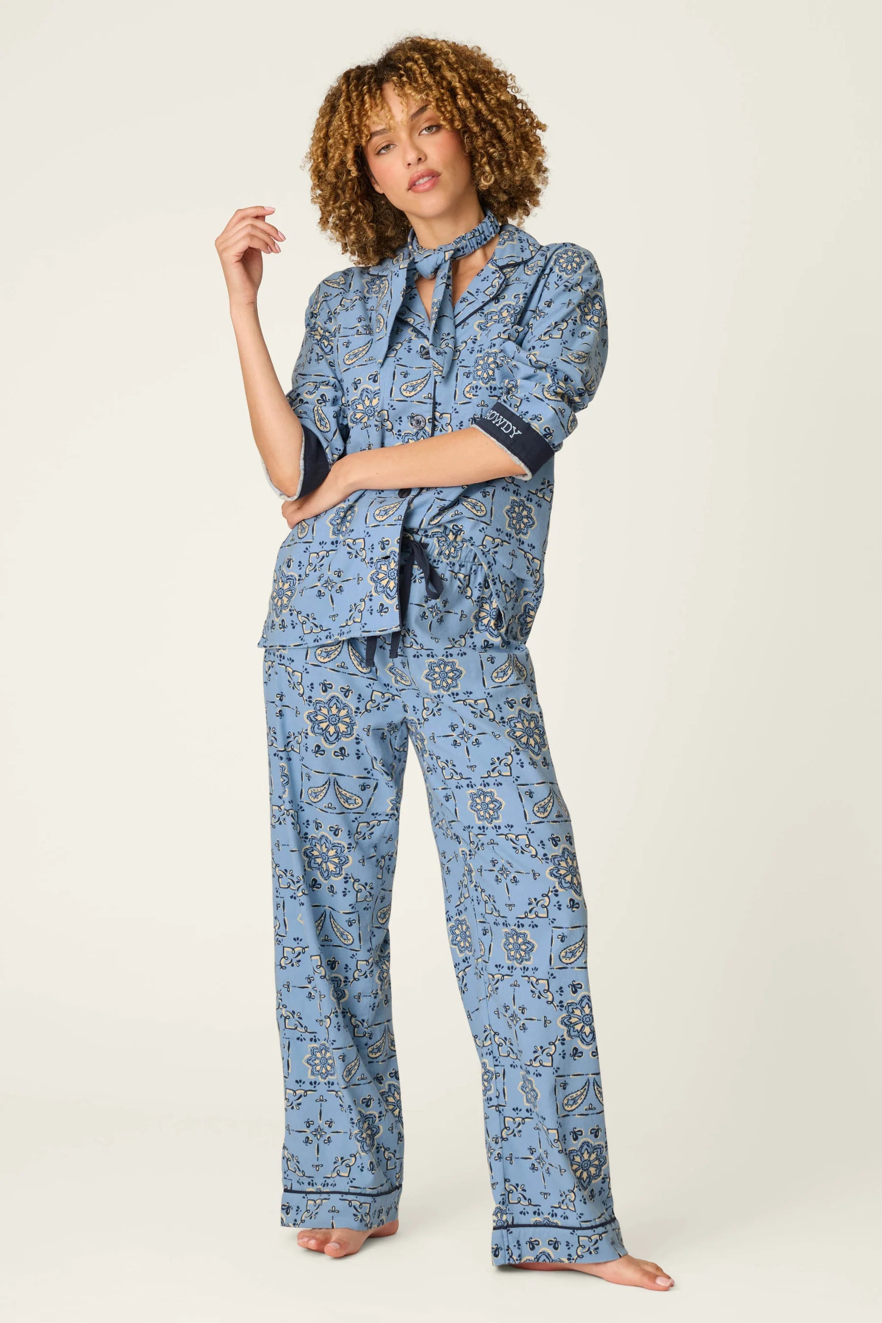 PJ Salvage Flannel PJ Set - Howdy Chambray