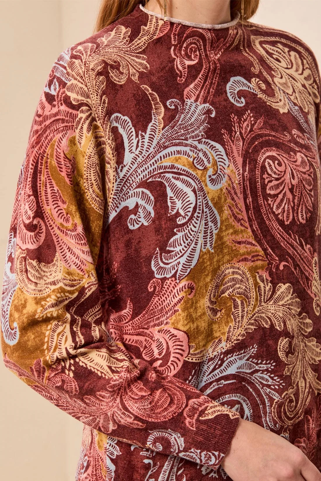 Tribal Paisley Pullover - Henna