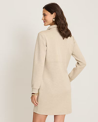 Tommy Bahama Palm Voyage Half Zip Dress - Honey Heather