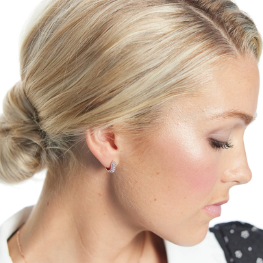 Hillberg & Berk Mini Sparkle Hoops - Rose Accessories - Jewelry - Earrings by Hillberg & Berk | Grace the Boutique