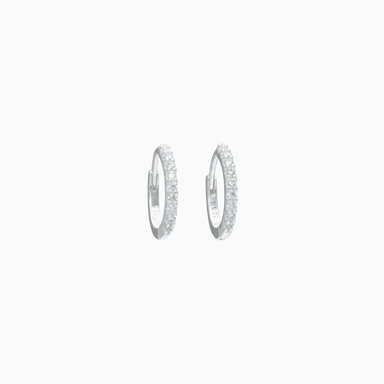 Hillberg & Berk Pavé Hoop Earrings - Mini - Silver Accessories - Jewelry - Earrings by Hillberg & Berk | Grace the Boutique