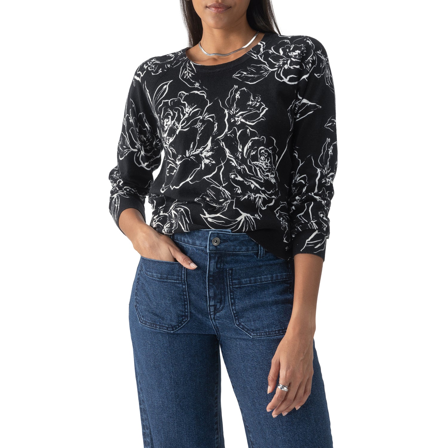 Sanctuary All Day Long Sweater - Rose Stencil