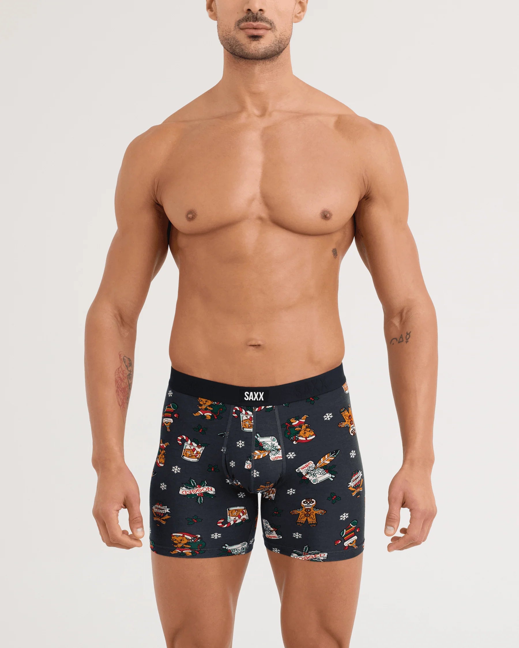 Saxx Vibe Xtra Soft Comfort Boxer Brief Fly - Holiday Flash