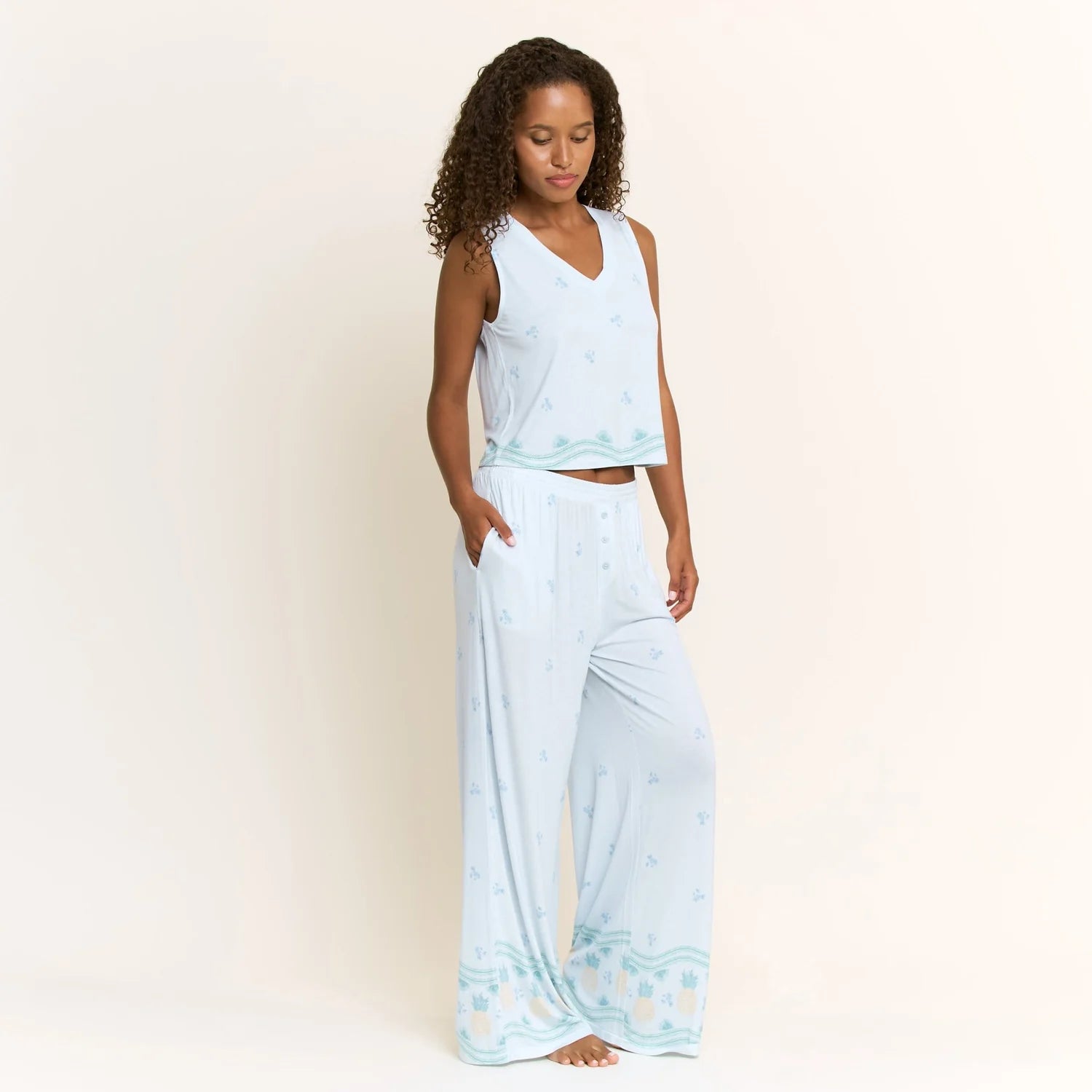 Honeydew All American V Tank Pant Set - Ocean Glow Pineapple