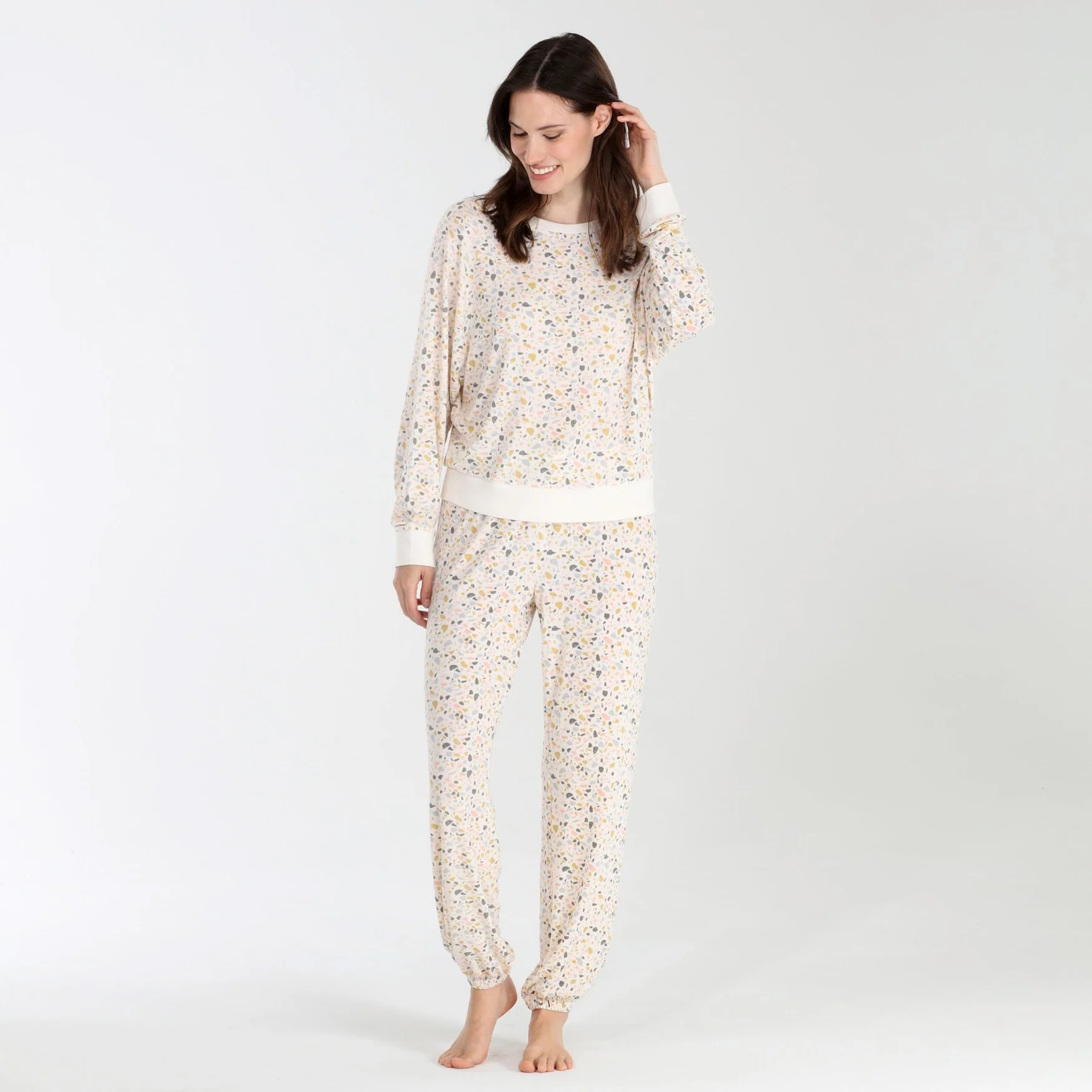 Honeydew Star Seeker Lounge Set - Ivory Terrazzo Sleepwear - Pajamas by Honeydew | Grace the Boutique