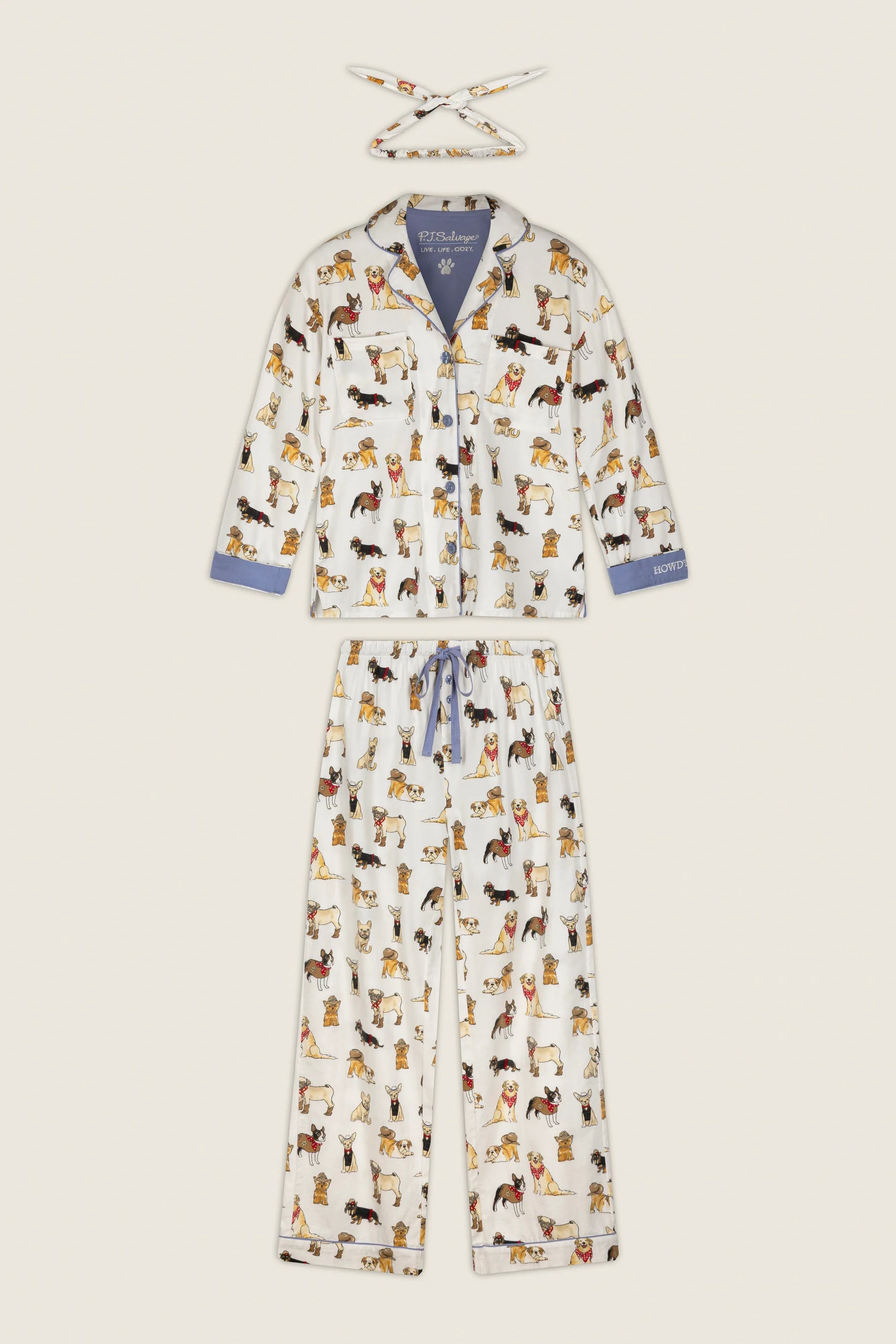 PJ Salvage Forever Favourite Flannel PJ Set - Ivory Howdy