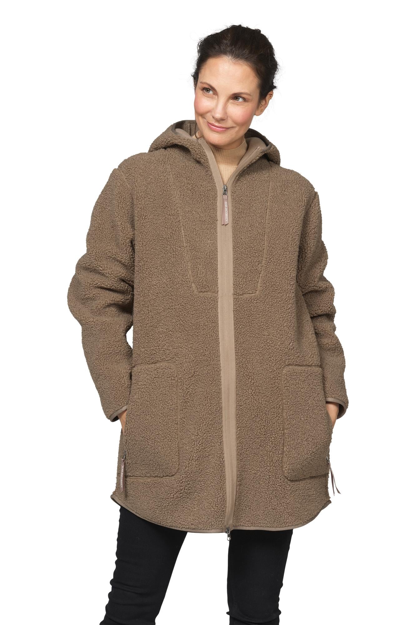 Ilse Jacobsen Long Sherpa Jacket - Greige
