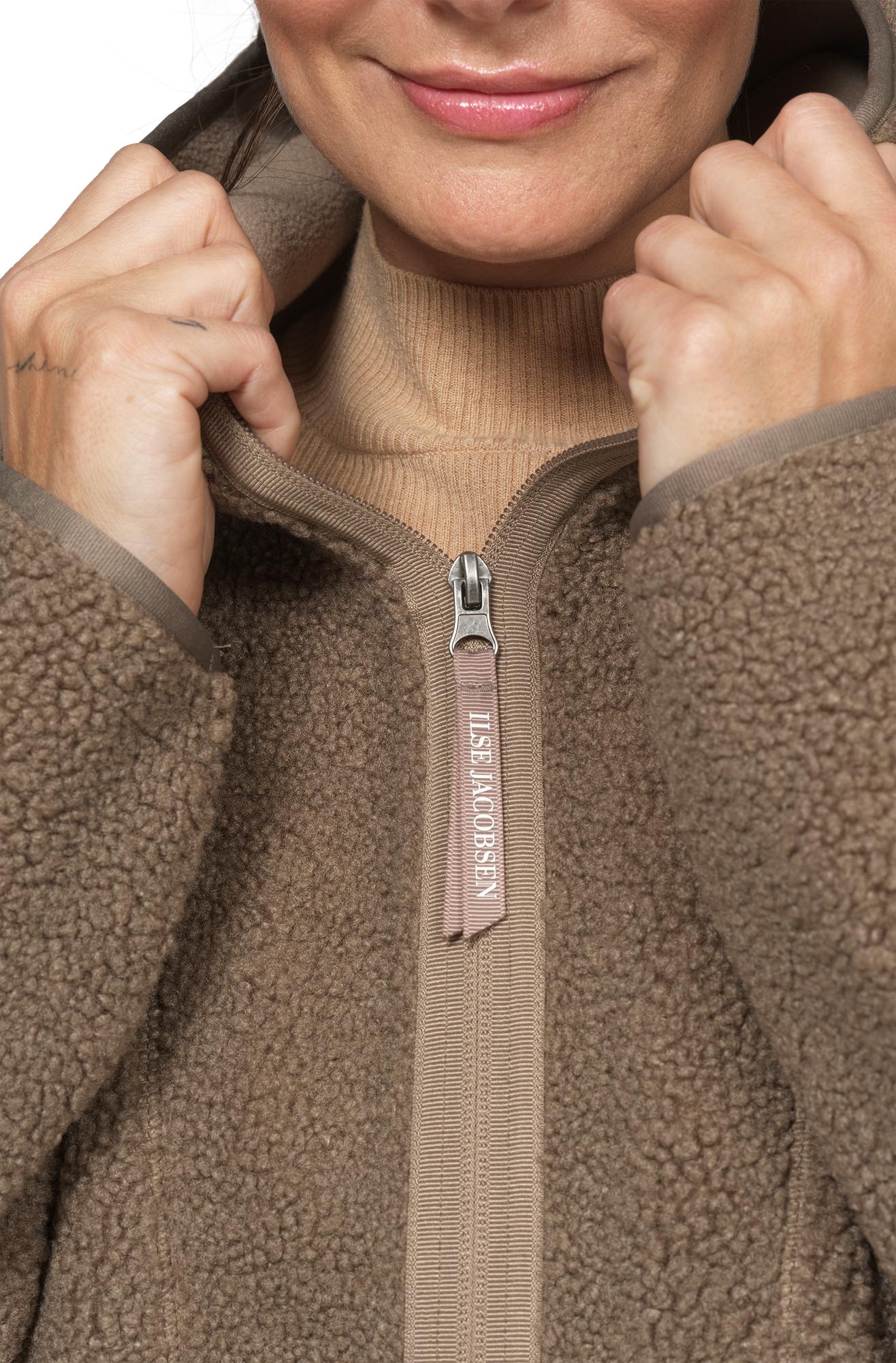 Ilse Jacobsen Long Sherpa Jacket - Greige