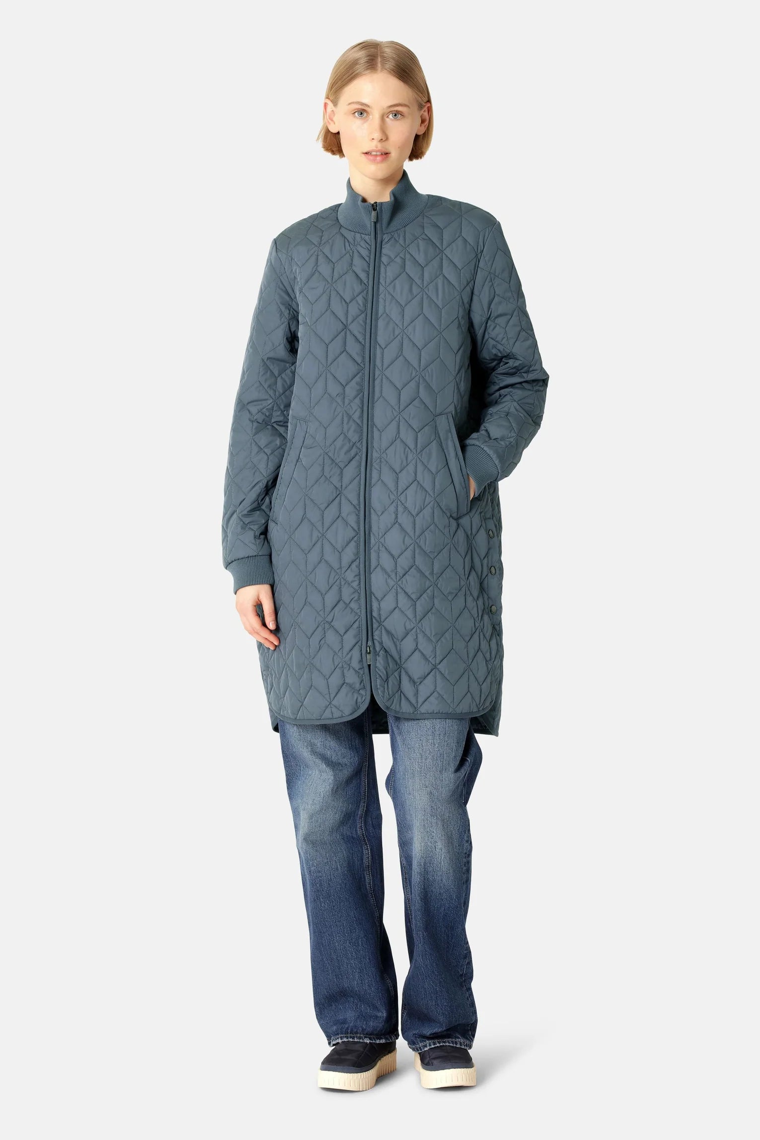 Ilse Jacobsen Padded Quilt Coat - Ombre Blue