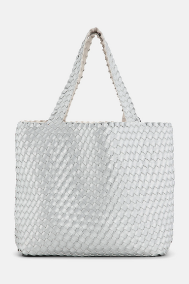 Ilse Jacobsen Reversible Tote - Egg White/Silver Accessories - Other Accessories - Handbags & Wallets by Ilse Jacobsen | Grace the Boutique