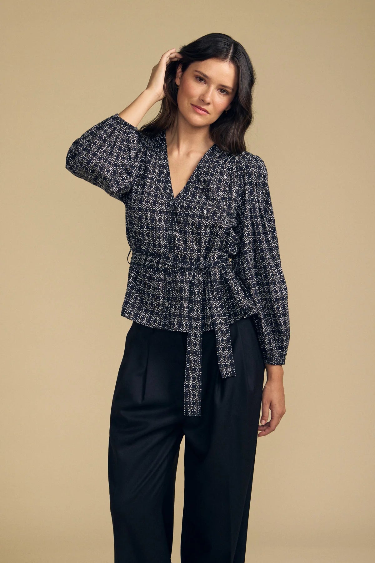 Velvet Imani Top - Navy